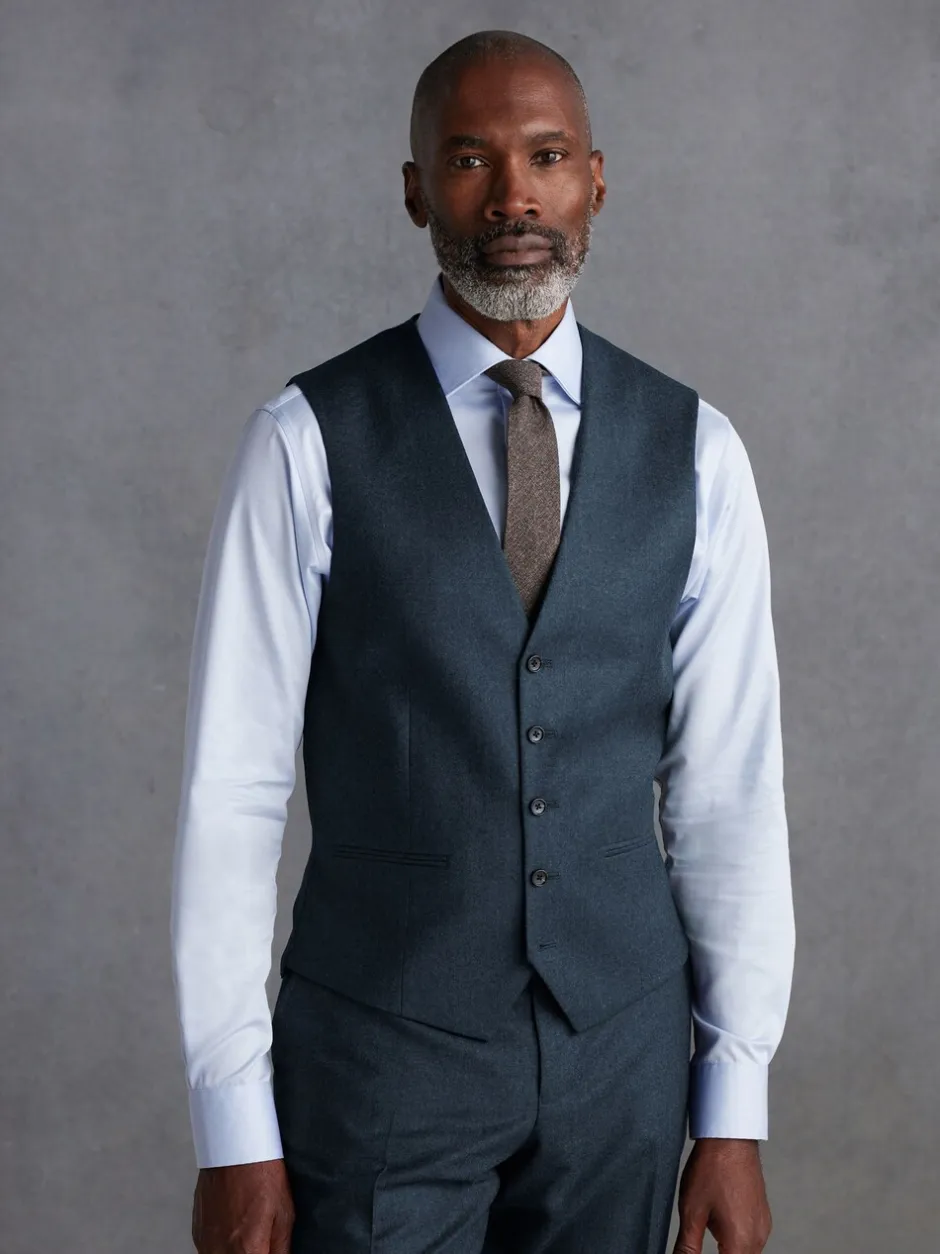 Vesten|Next - Signature Zignone flanellen gilet van Italiaanse wol-kasjmier blend Blauw