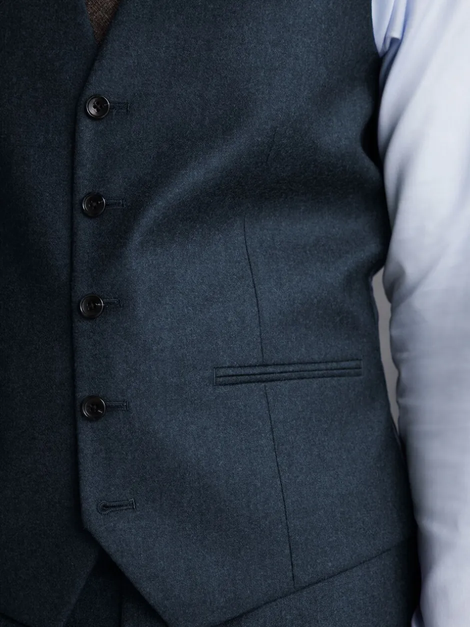 Vesten|Next - Signature Zignone flanellen gilet van Italiaanse wol-kasjmier blend Blauw