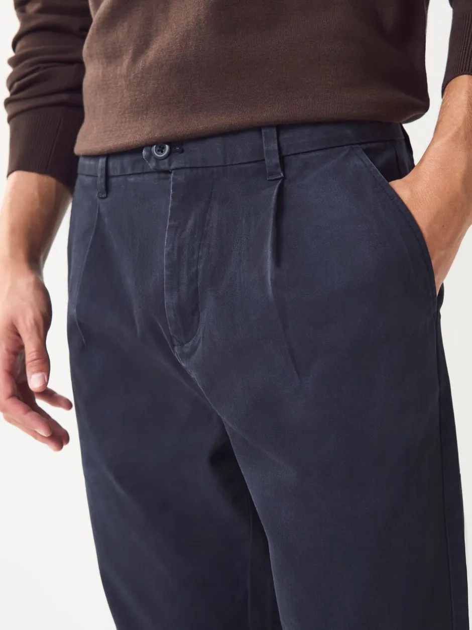 Broeken En Chino's|Next - Single Pleated Stretch Chinos Trousers Blauw