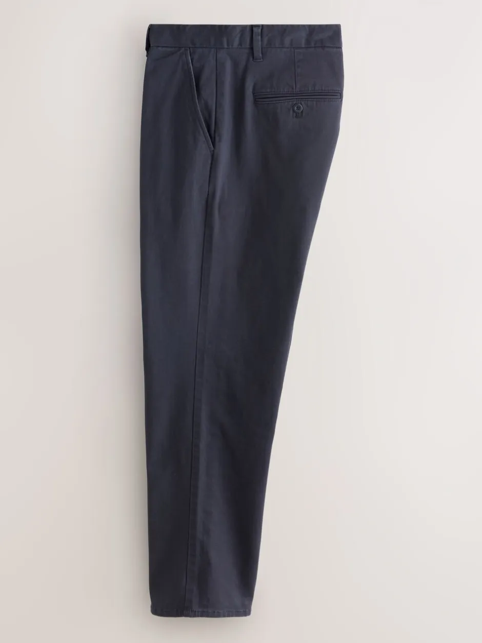 Broeken En Chino's|Next - Single Pleated Stretch Chinos Trousers Blauw