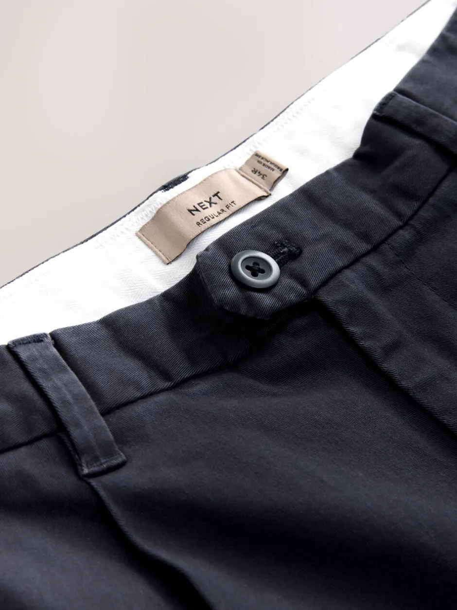Broeken En Chino's|Next - Single Pleated Stretch Chinos Trousers Blauw
