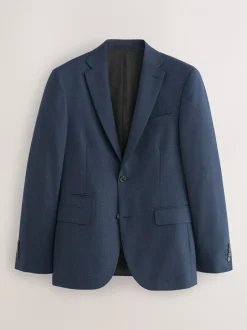 Pakken|Next - Slim Fit - Colbert van wolmix met textuur Blauw