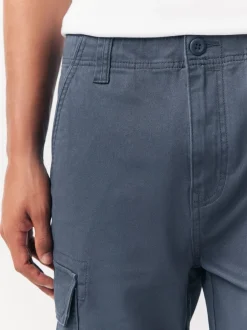 Broeken En Chino's|Next Blauw - Slim Fit - Katoenen cargostretchbroek
