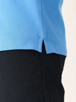 Poloshirts|Next Blauw - Slim Fit - Piqué poloshirt met korte mouwen
