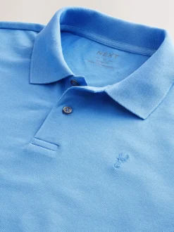 Poloshirts|Next Blauw - Slim Fit - Piqué poloshirt met korte mouwen