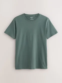 Ondergoed|Ondergoed|Next Blauw - Slim Fit - Set van 5 100% katoenen T-shirts met laagjes