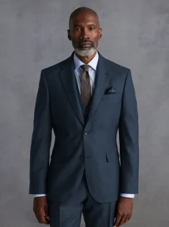 Blazers En Business-Jasjes|Pakken|Next - Slim Fit - Signature Zignone flanellen colbert van Italiaanse wol-kasjmier blend Blauw