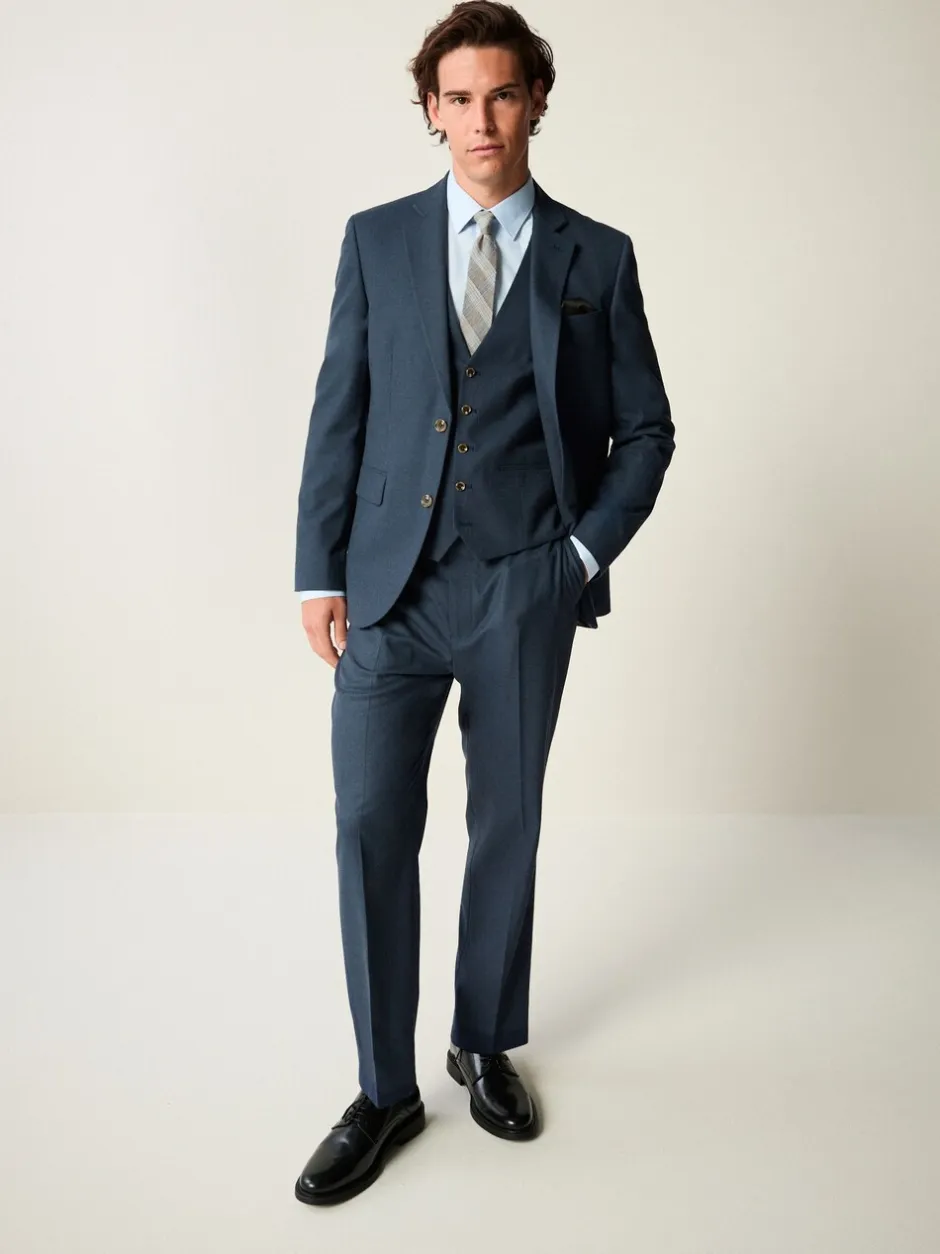 Vesten|Next Blauw - Slim fit gestructureerd flanellen Pakgilet