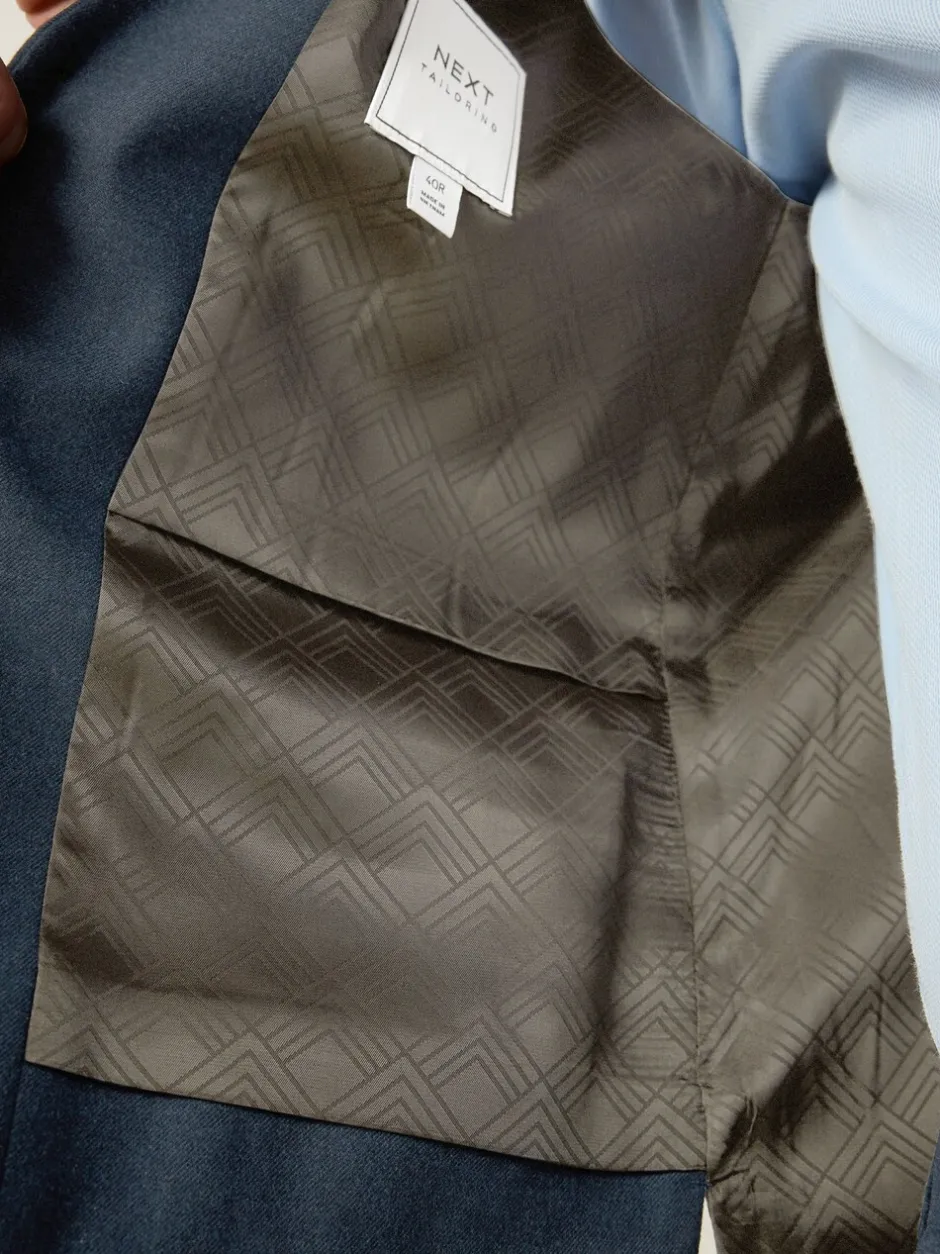 Vesten|Next Blauw - Slim fit gestructureerd flanellen Pakgilet
