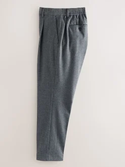 Formele Broek|Next - Slim fit getextureerde broek met elastische achterkant en stretchy Blauw