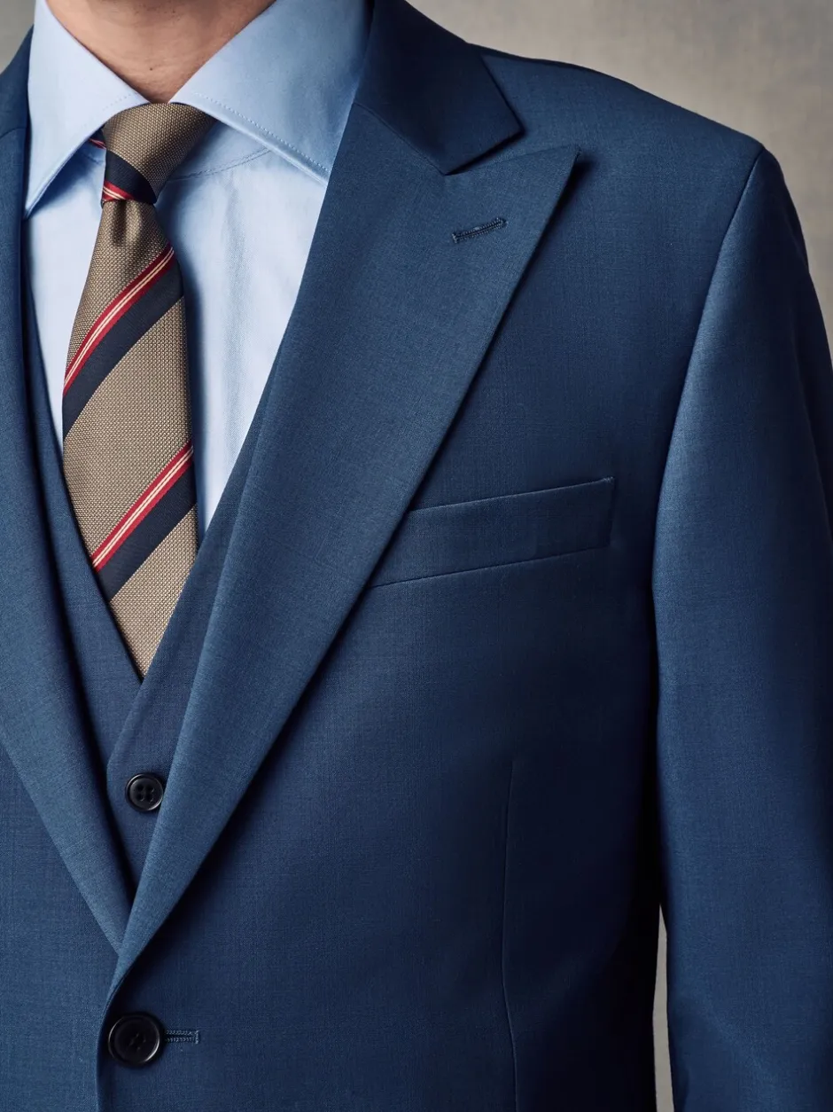 Pakken|Next - Slim fit Jack van wol Blend Motionflex Pak Blauw