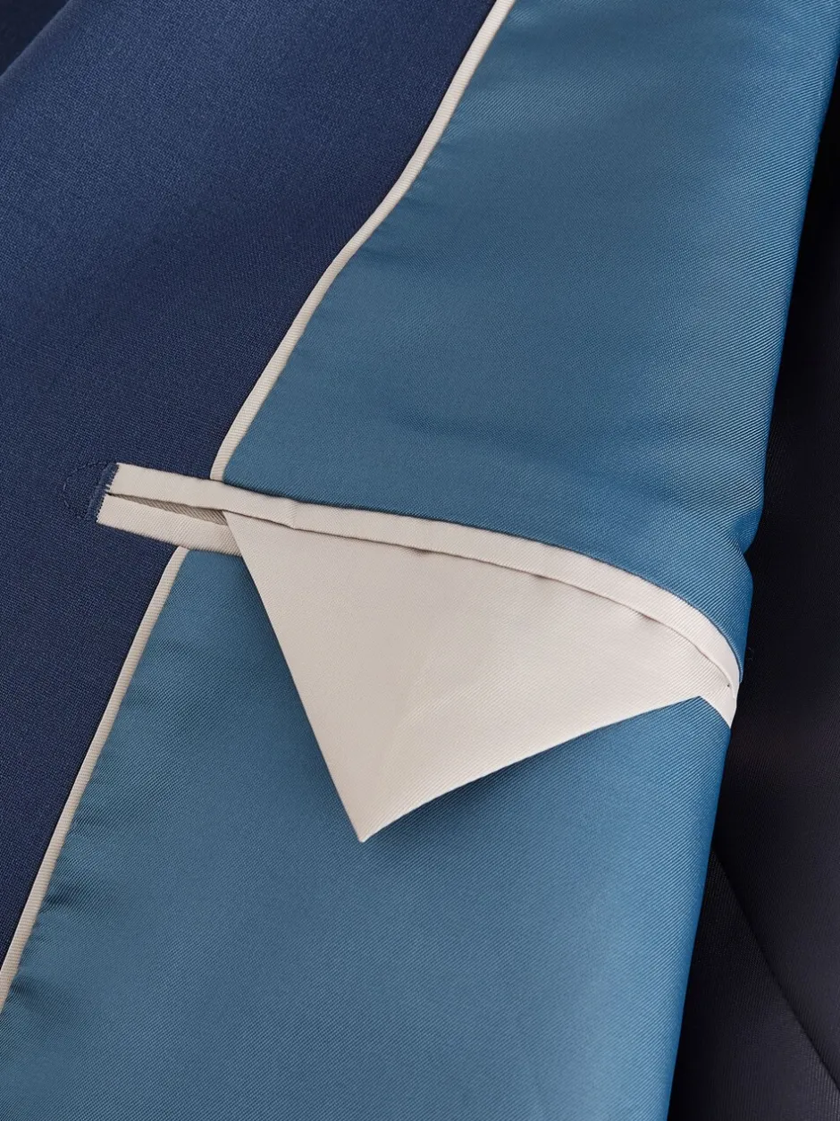 Pakken|Next - Slim fit Jack van wol Blend Motionflex Pak Blauw