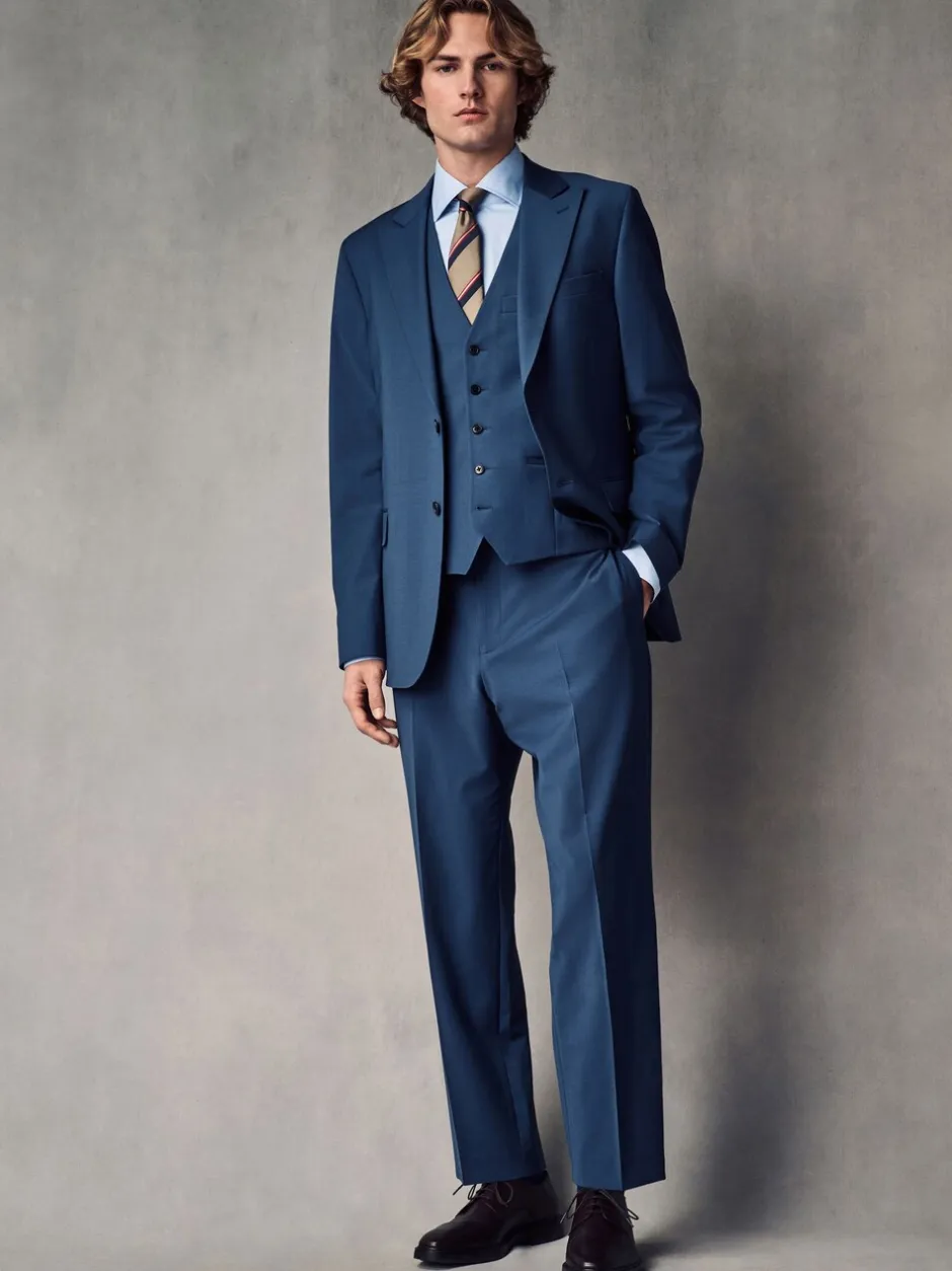 Pakken|Next - Slim fit Jack van wol Blend Motionflex Pak Blauw
