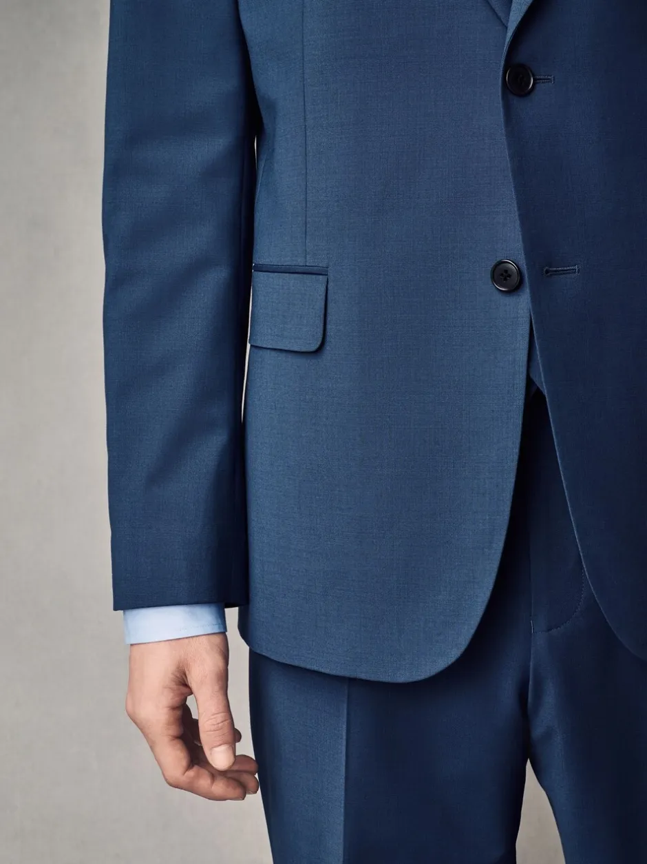 Pakken|Next - Slim fit Jack van wol Blend Motionflex Pak Blauw