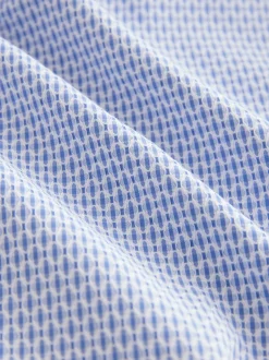 Formele Overhemden*Next Blauw - Smart Cotton Rich Trimmed Textured Shirt