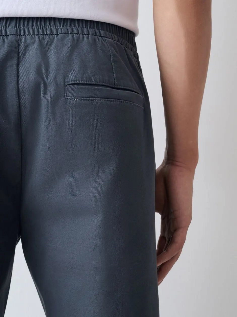 Broeken En Chino's|Next - Straight fit - Pleated Stretch Chinos Trousers With Elasticated Waist Blauw