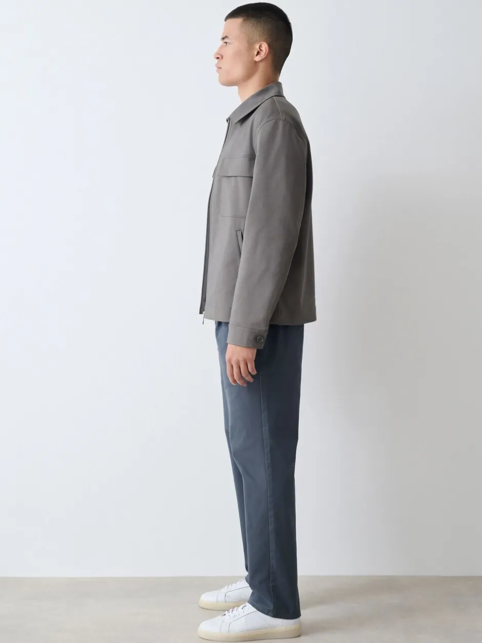 Broeken En Chino's|Next - Straight fit - Pleated Stretch Chinos Trousers With Elasticated Waist Blauw