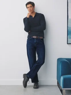 Jeans|Next - Straight fit - Signature jeans met ceintuur Blauw