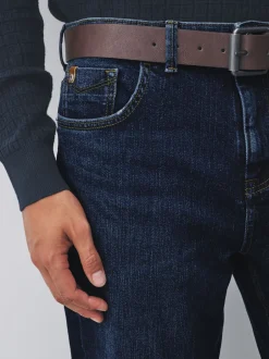 Jeans|Next - Straight fit - Signature jeans met ceintuur Blauw