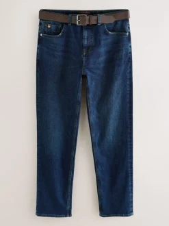 Jeans|Next - Straight fit - Signature jeans met ceintuur Blauw