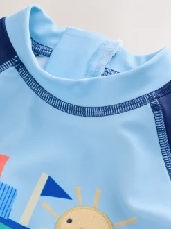 Badkleding|Badkleding*Next Blauw - Sunsafe Rash Vest and Swim Shorts Set (3mths-7yrs)