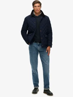 Jassen En Jacks|Superdry - Quilted Estate Coach Jacket Blauw