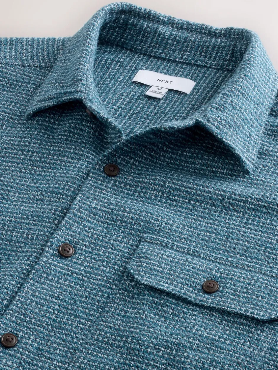 Shirts|Next - Textured Shacket Overshirt Blauw