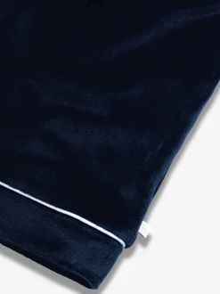 Pyjama's*The Little Tailor - luxe kerstpyjama van zacht aanvoelend velours Blauw