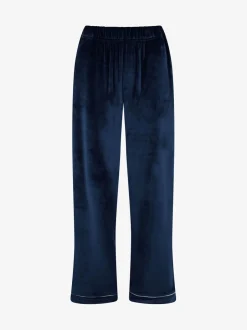 Pyjama's*The Little Tailor - luxe kerstpyjama van zacht aanvoelend velours Blauw