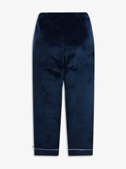 Nachtkleding En Pyjama's|Pyjama's*The Little Tailor - Luxe kerstpyjama voor kinderen van zacht aanvoelend velours Blauw