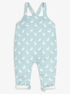 Tuinbroeken|The Little Tailor - - Baby tuinbroek van 100% katoen met konijnenprint Blauw