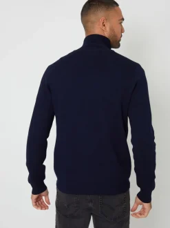 Gebreide Kleding*Threadbare - gebreid vest met rits en opstaande kraag Blauw