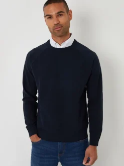 Gebreide Kleding|Threadbare - Mock Shirt Raglan Knitted Jumper Blauw