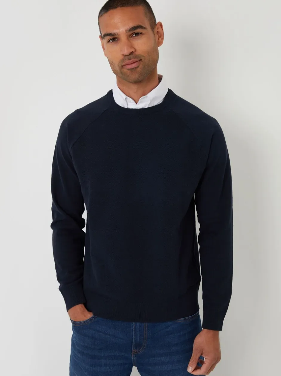 Gebreide Kleding|Threadbare - Mock Shirt Raglan Knitted Jumper Blauw