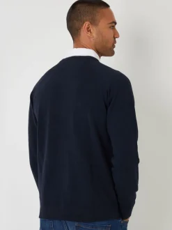 Gebreide Kleding|Threadbare - Mock Shirt Raglan Knitted Jumper Blauw
