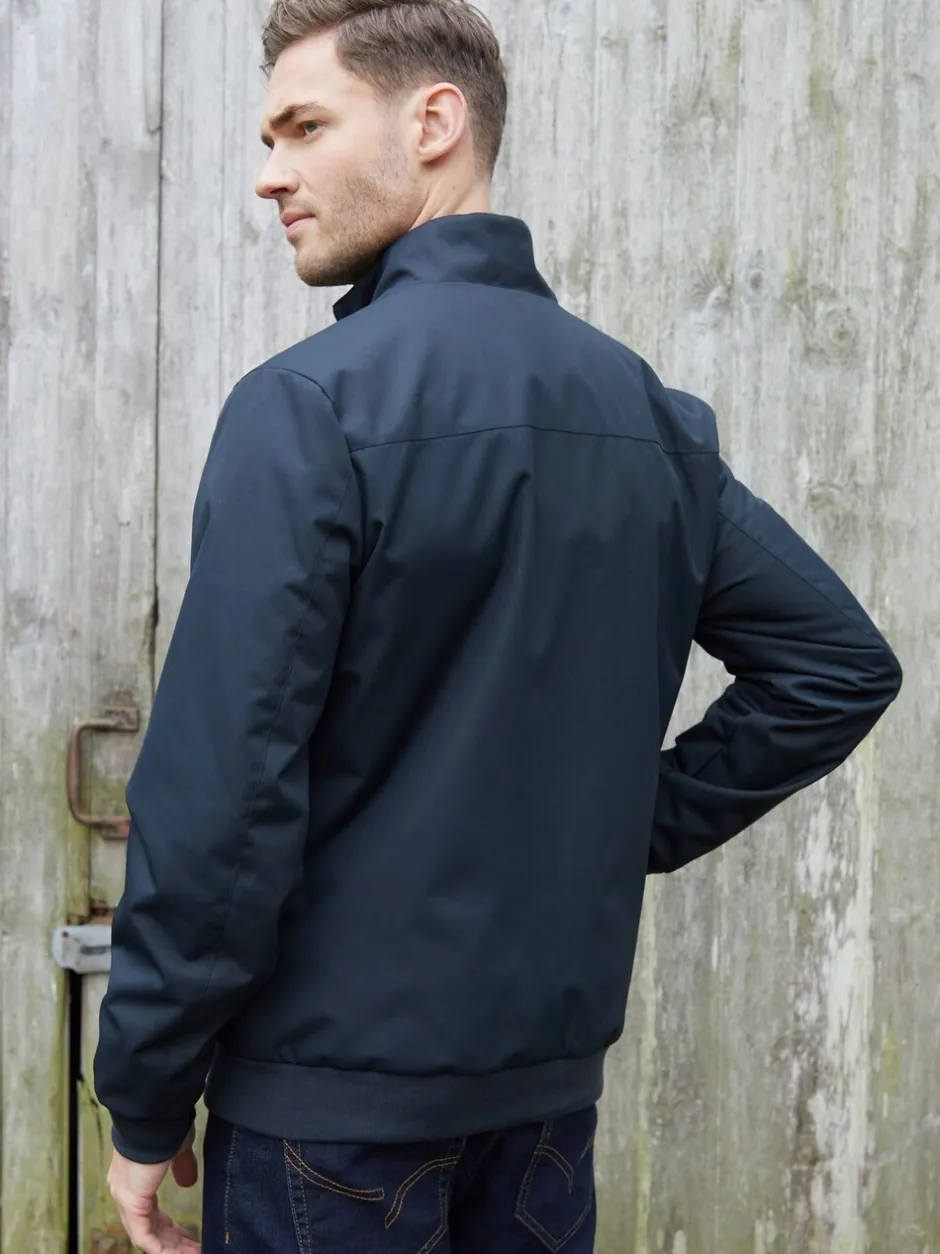 Blazers En Business-Jasjes|Threadbare - Patch Pocket Funnel Neck Harrington Style Jacket Blauw