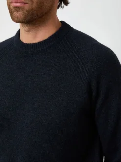 Gebreide Kleding*Threadbare - Raglan Rib Knitted Crew Neck Jumper Blauw