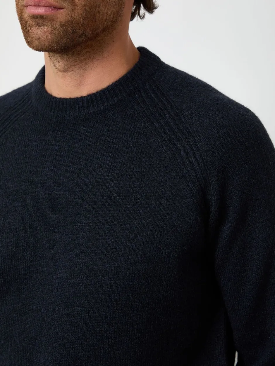 Gebreide Kleding*Threadbare - Raglan Rib Knitted Crew Neck Jumper Blauw