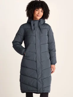 Jassen En Jacks|Tog 24 - Raleigh thermische gewatteerde lange jas met capuchon Blauw