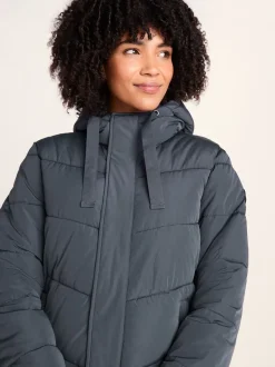 Jassen En Jacks|Tog 24 - Raleigh thermische gewatteerde lange jas met capuchon Blauw