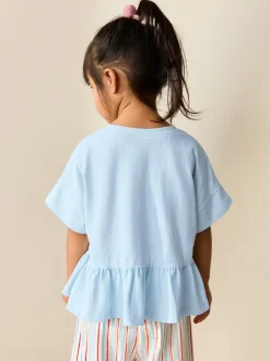 T-Shirts*Next Blauw - T-shirt met peplum en korte mouwen (3mnd -7jr)