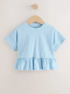 T-Shirts*Next Blauw - T-shirt met peplum en korte mouwen (3mnd -7jr)