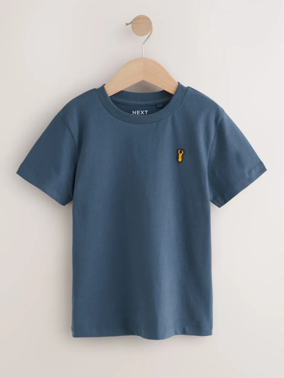 T-Shirts|Tops*Next Blauw - T-shirts met korte mouwen en geborduurd rendier, verpakking van 4 (3-16jr)