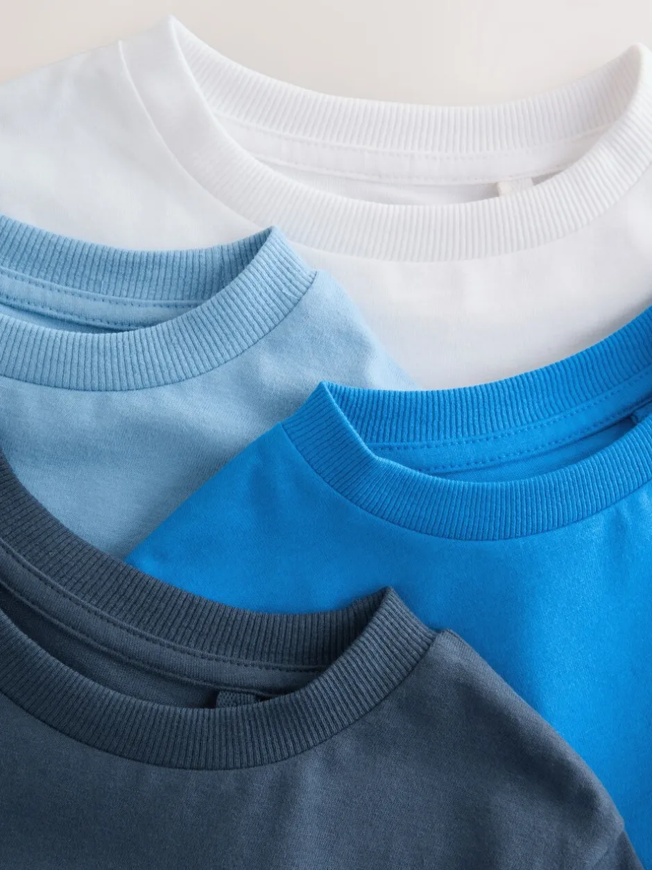 T-Shirts|Tops*Next Blauw - T-shirts met korte mouwen en geborduurd rendier, verpakking van 4 (3-16jr)