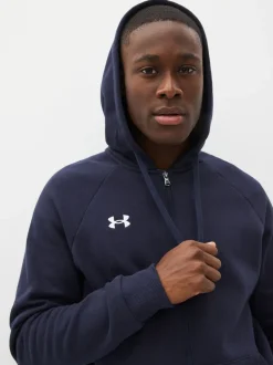 Sportkleding|Under Armour - Rival fleece hoodie met rits Blauw