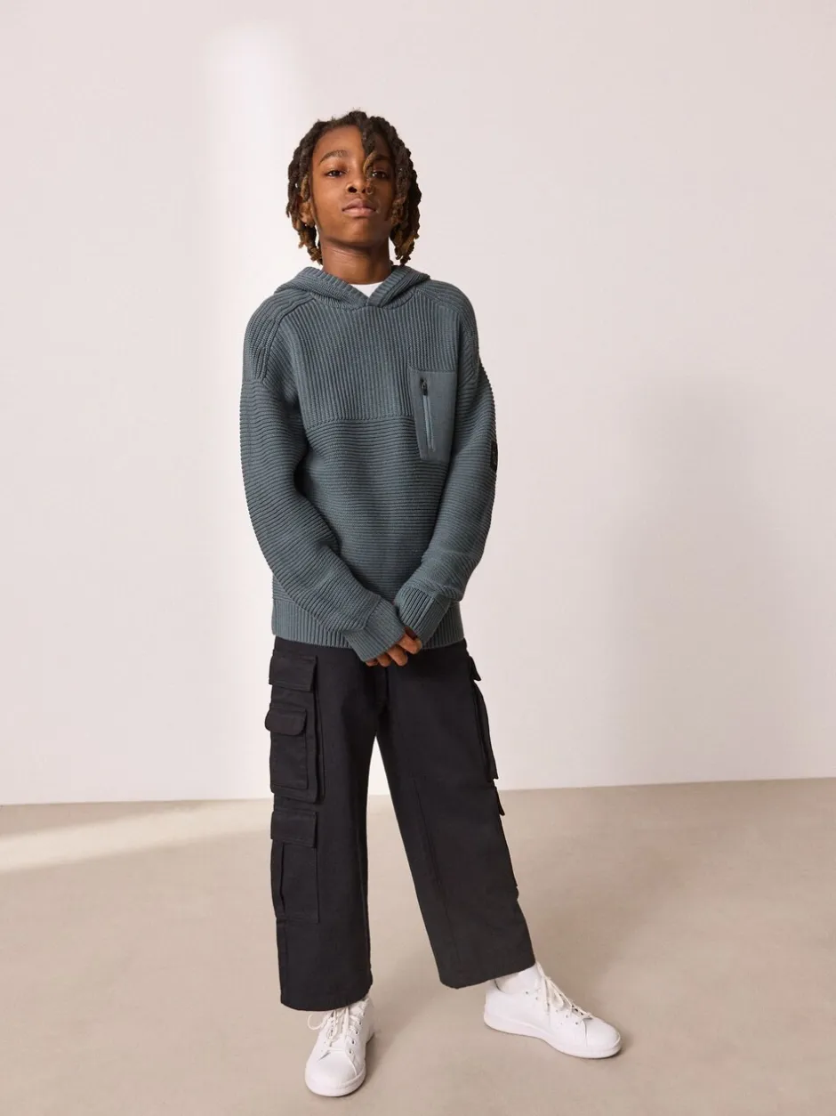 Truien En Breisels|Sweaters En Hoody´S*Next Blauw - Utility gebreide hoodie (3-16jr)