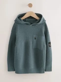 Truien En Breisels|Sweaters En Hoody´S*Next Blauw - Utility gebreide hoodie (3-16jr)