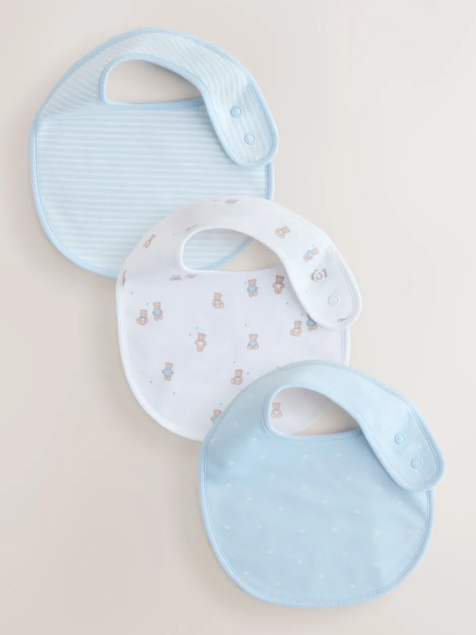Slabbetjes|Next Blauw - Verpakking met 3 babyslabbetjes