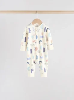 Babypakjes En Babypyjama's*Next Blauw - Verpakking van 4 Baby slaappakjes zonder voetjes met tweewegrits (0mnd-3jr)