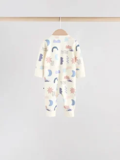 Babypakjes En Babypyjama's*Next Blauw - Verpakking van 4 Baby slaappakjes zonder voetjes met tweewegrits (0mnd-3jr)
